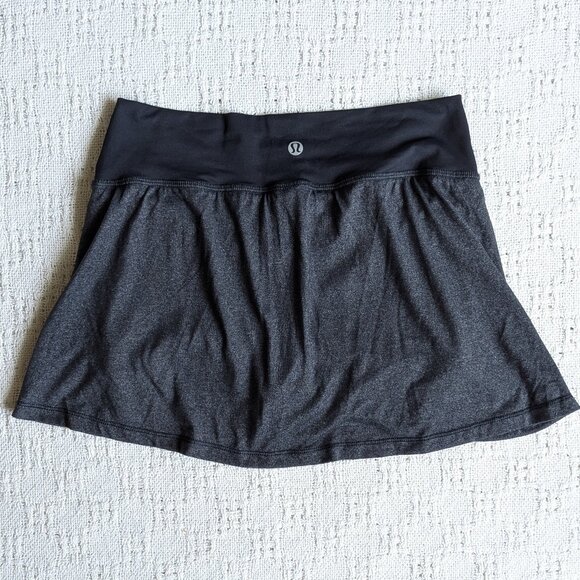 Lululemon Gray Black Hot N’ Sweaty Athletic Skirt Hot Yoga Size 6 - Picture 5 of 10